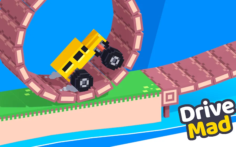 Mini-gioco di guida a blocchi colorati incluso nella raccolta Fancade