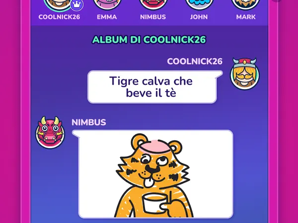 Album di fine partita di Gartic Phone con i disegni dei giocatori